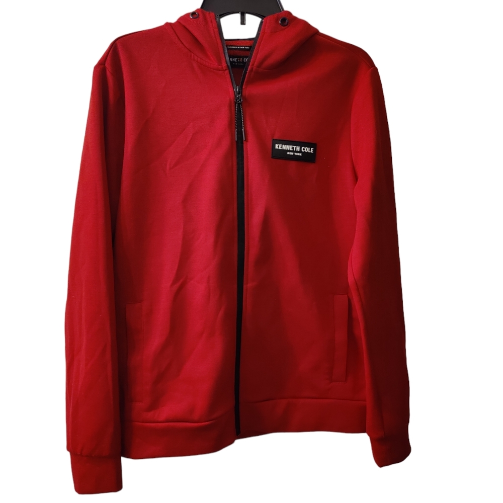 Mens Kenneth Cole New York Full zip mock neck Hooded Size S